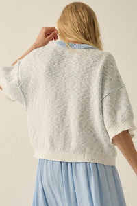Anchors Up Jacquard-Knit Short-Sleeve Sweater - ShopPromesa