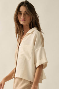 Double Talk Colorblock Short-Sleeve Pocket Shirt - ShopPromesa
