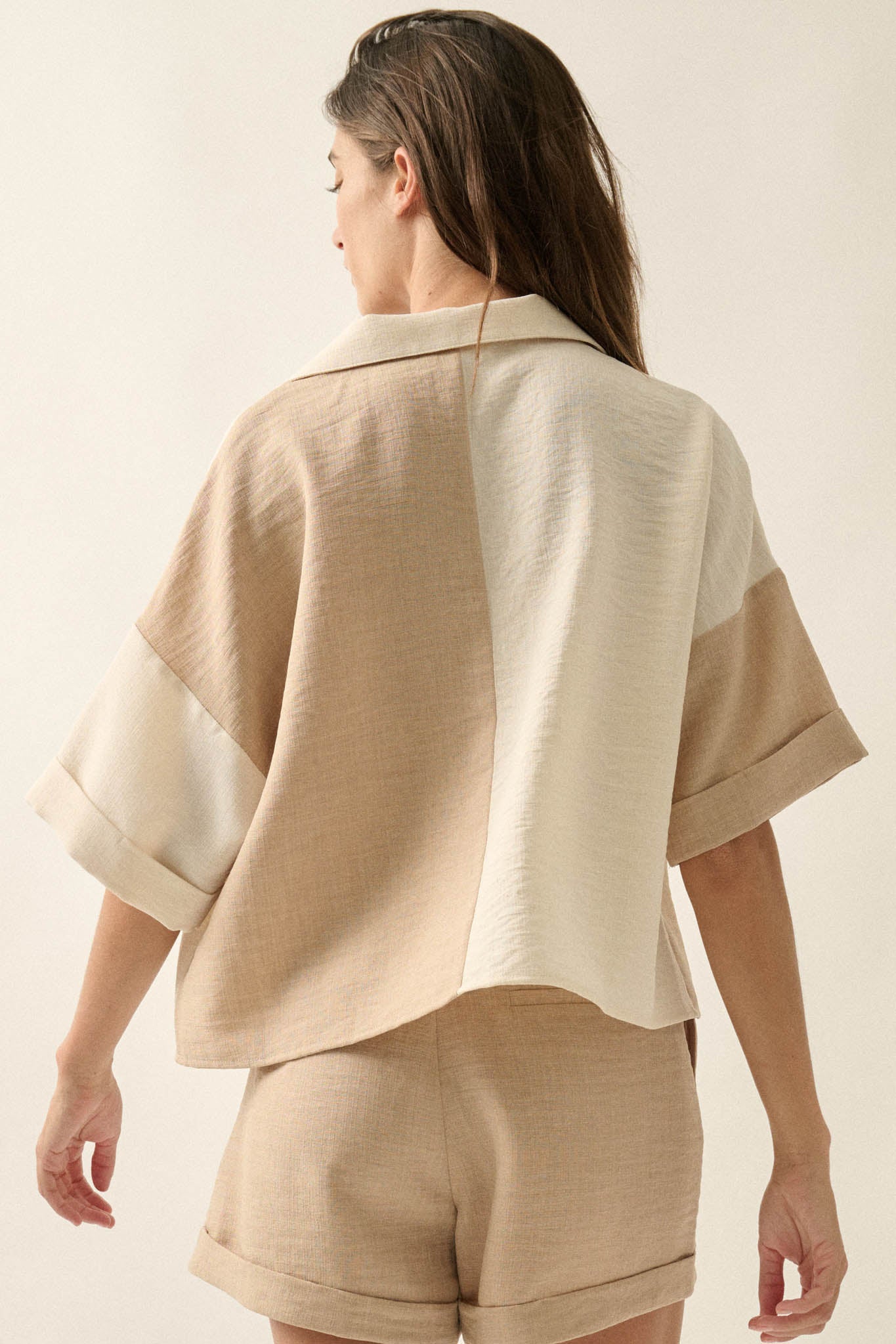 Double Talk Colorblock Short-Sleeve Pocket Shirt - ShopPromesa