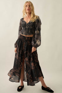 Forgotten Flowers Floral Smocked Sweetheart Top - ShopPromesa