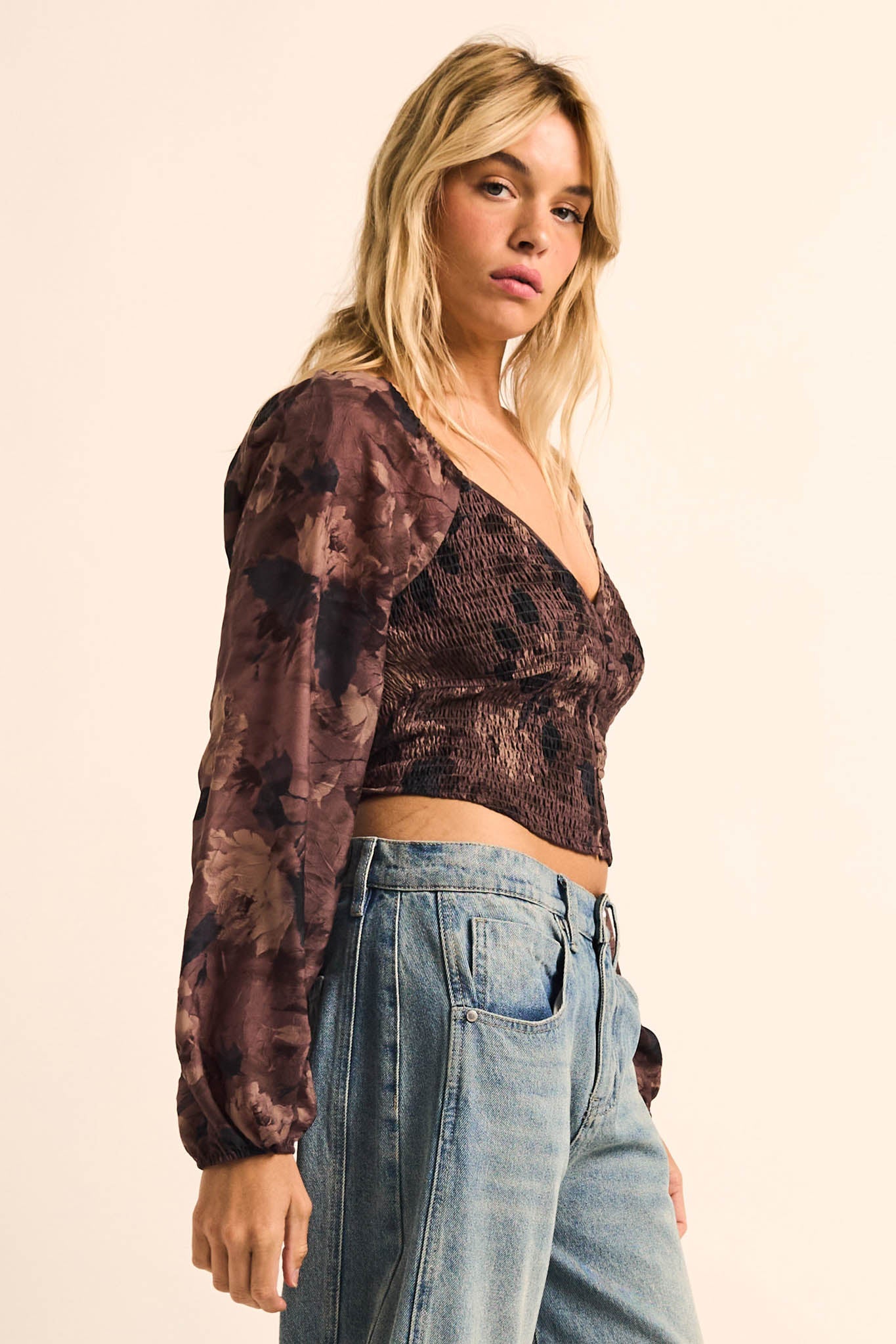 Forgotten Flowers Floral Smocked Sweetheart Top - ShopPromesa