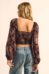 Forgotten Flowers Floral Smocked Sweetheart Top - ShopPromesa