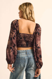 Forgotten Flowers Floral Smocked Sweetheart Top - ShopPromesa