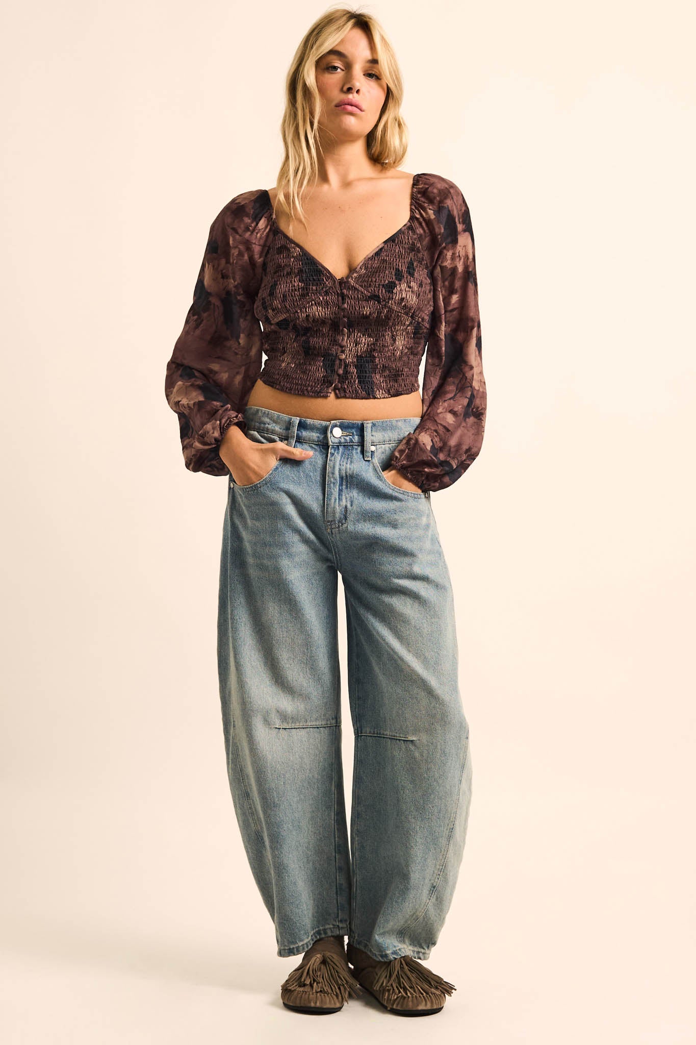 Forgotten Flowers Floral Smocked Sweetheart Top - ShopPromesa
