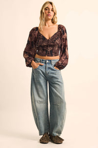 Forgotten Flowers Floral Smocked Sweetheart Top - ShopPromesa