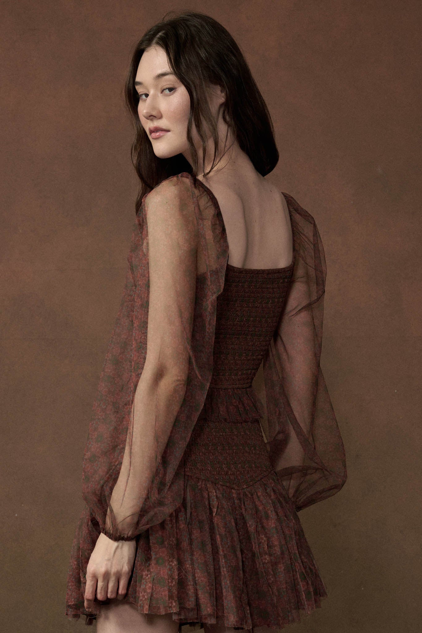 Adoring Beauty Floral Tulle Smocked Peasant Top - ShopPromesa