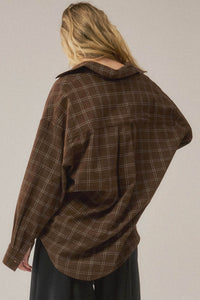 Box Office Plaid Oversize Button-Up Collared Shirt - ShopPromesa