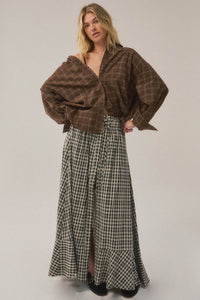 Box Office Plaid Oversize Button-Up Collared Shirt - ShopPromesa