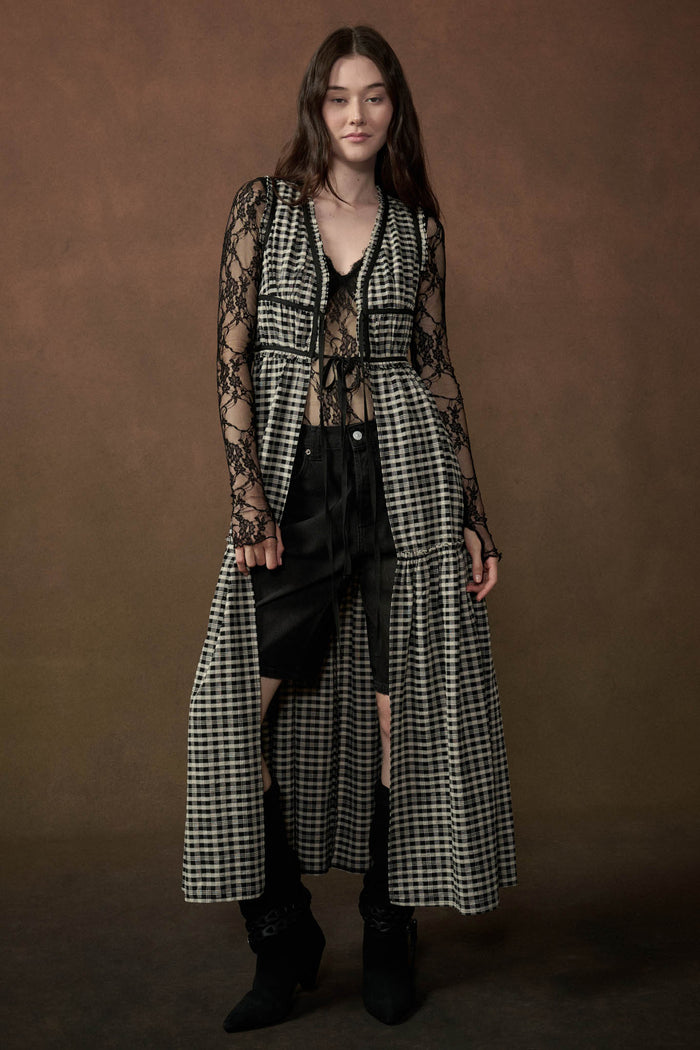 Hit Rewind Plaid Tie-Front Sleeveless Maxi Top - ShopPromesa