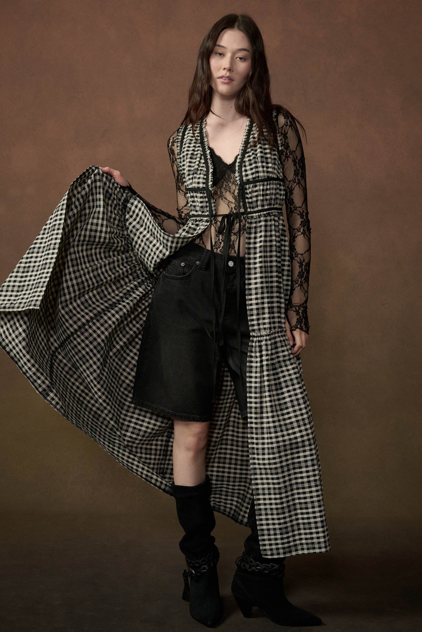 Hit Rewind Plaid Tie-Front Sleeveless Maxi Top - ShopPromesa