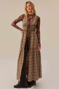 Hit Rewind Plaid Tie-Front Sleeveless Maxi Top - ShopPromesa