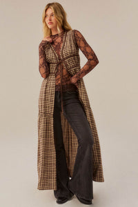 Hit Rewind Plaid Tie-Front Sleeveless Maxi Top - ShopPromesa