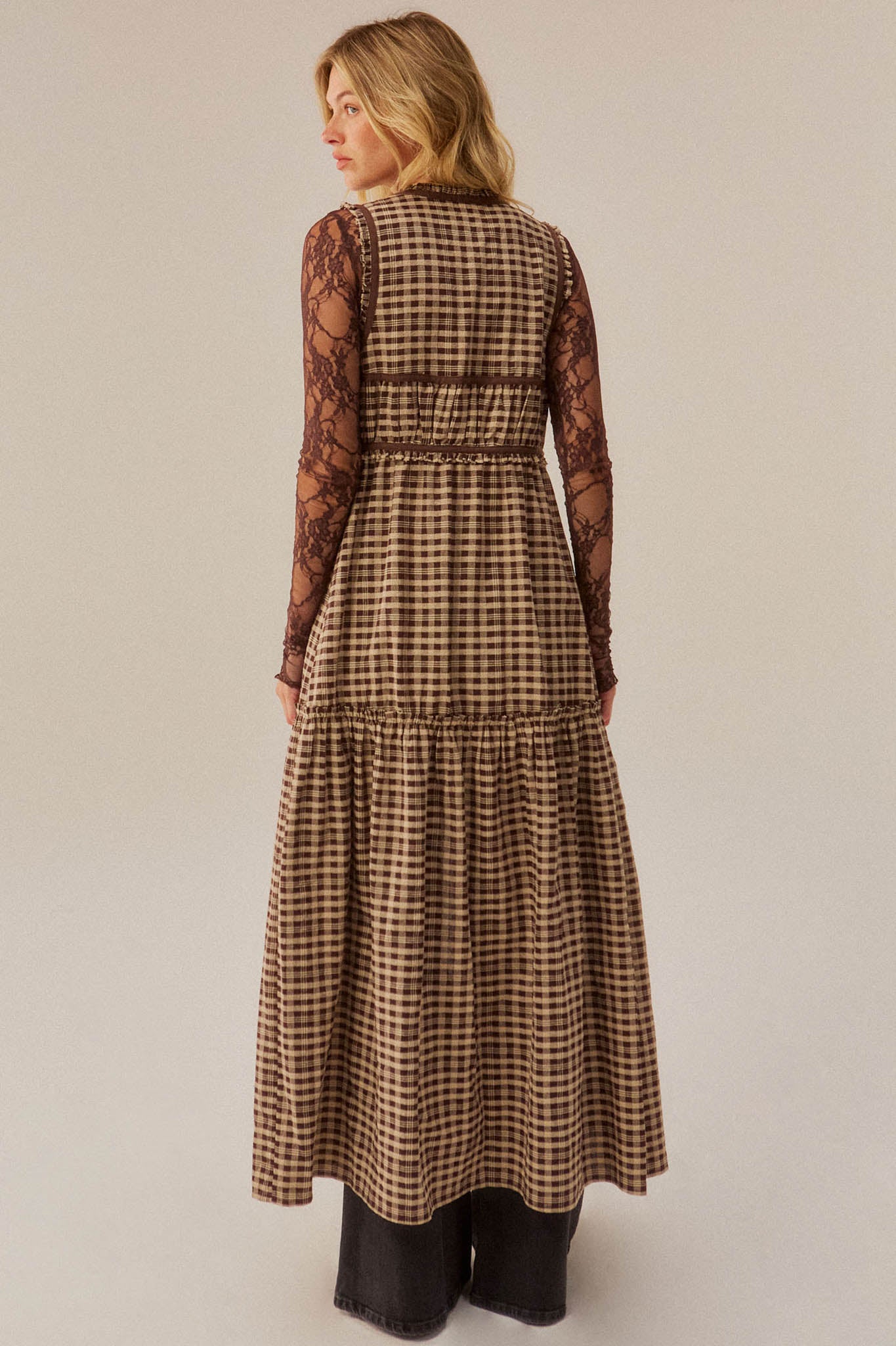 Hit Rewind Plaid Tie-Front Sleeveless Maxi Top - ShopPromesa