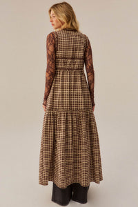 Hit Rewind Plaid Tie-Front Sleeveless Maxi Top - ShopPromesa