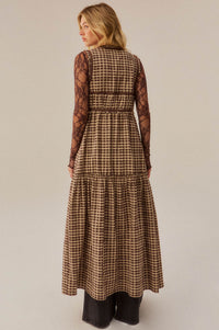 Hit Rewind Plaid Tie-Front Sleeveless Maxi Top - ShopPromesa