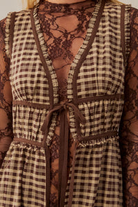 Hit Rewind Plaid Tie-Front Sleeveless Maxi Top - ShopPromesa