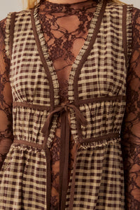 Hit Rewind Plaid Tie-Front Sleeveless Maxi Top - ShopPromesa