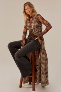 Hit Rewind Plaid Tie-Front Sleeveless Maxi Top - ShopPromesa