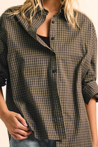 Better Days Plaid Oversize Button-Up Pocket Shirt - ShopPromesa