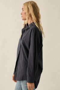 Better Days Plaid Oversize Button-Up Pocket Shirt - ShopPromesa
