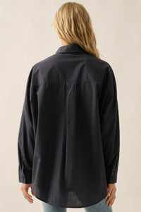 Better Days Plaid Oversize Button-Up Pocket Shirt - ShopPromesa