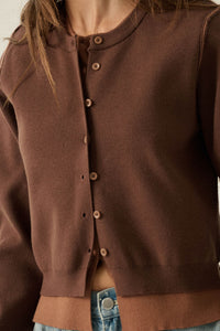 Double Up Layered Two-Tone Button-Up Cardigan - ShopPromesa