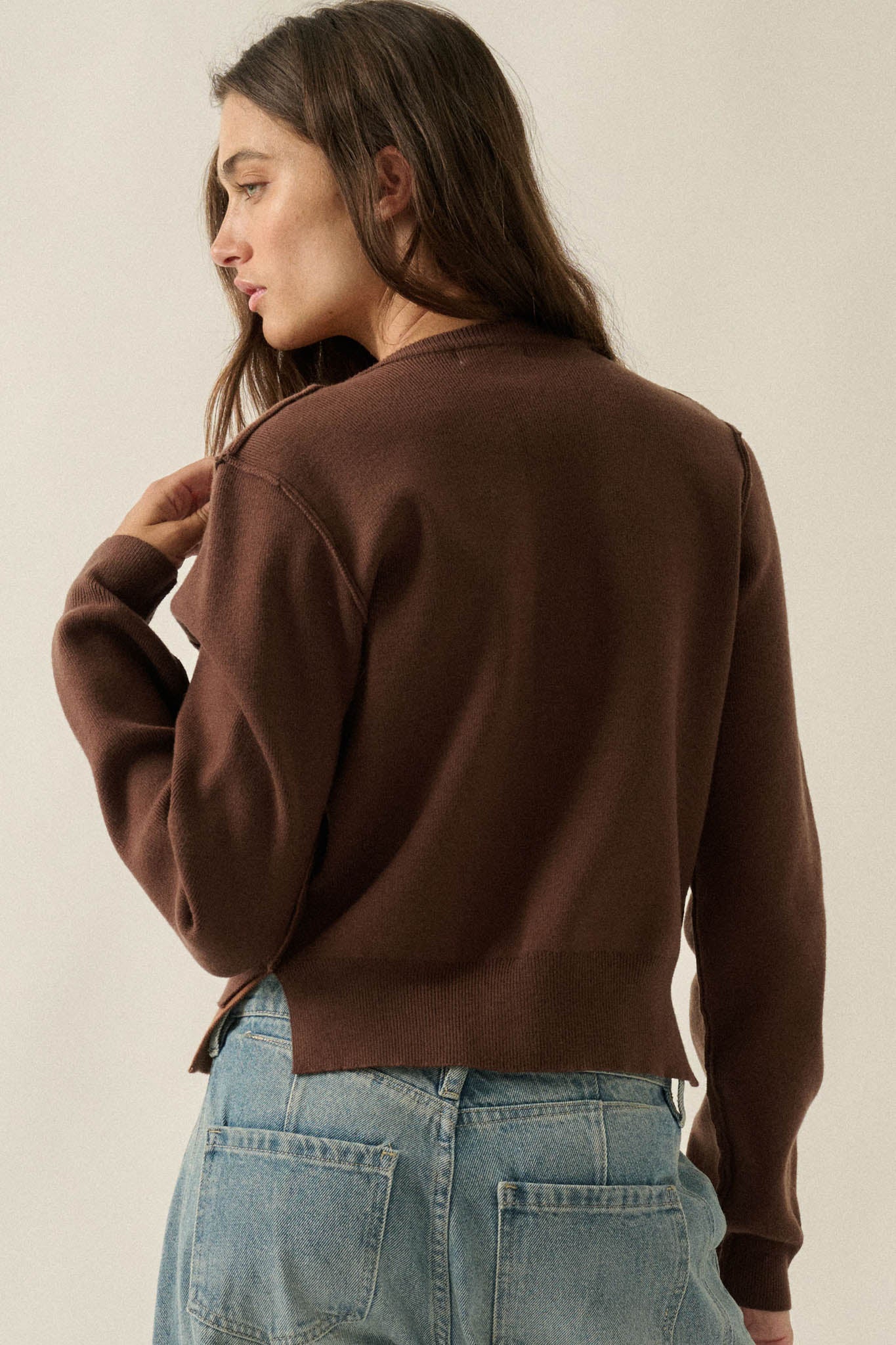 Double Up Layered Two-Tone Button-Up Cardigan - ShopPromesa