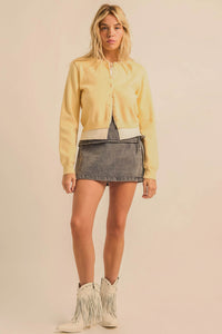 Double Up Layered Two-Tone Button-Up Cardigan - ShopPromesa