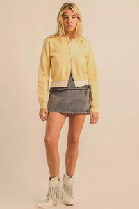 Double Up Layered Two-Tone Button-Up Cardigan - ShopPromesa