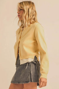 Double Up Layered Two-Tone Button-Up Cardigan - ShopPromesa
