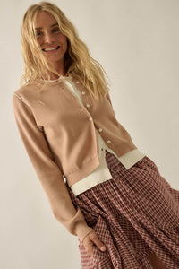 Double Up Layered Two-Tone Button-Up Cardigan - ShopPromesa