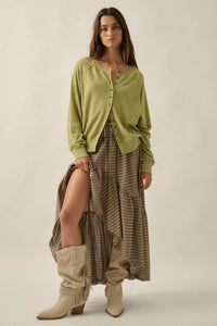 Close to You Textured Knit Raglan Cardigan - ShopPromesa