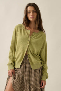 Close to You Textured Knit Raglan Cardigan - ShopPromesa