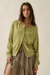 Close to You Textured Knit Raglan Cardigan - ShopPromesa