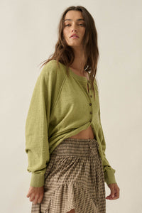 Close to You Textured Knit Raglan Cardigan - ShopPromesa
