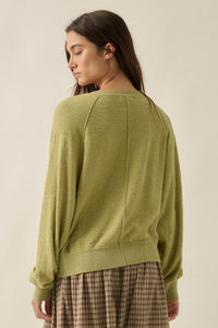 Close to You Textured Knit Raglan Cardigan - ShopPromesa