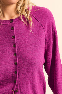 Close to You Textured Knit Raglan Cardigan - ShopPromesa