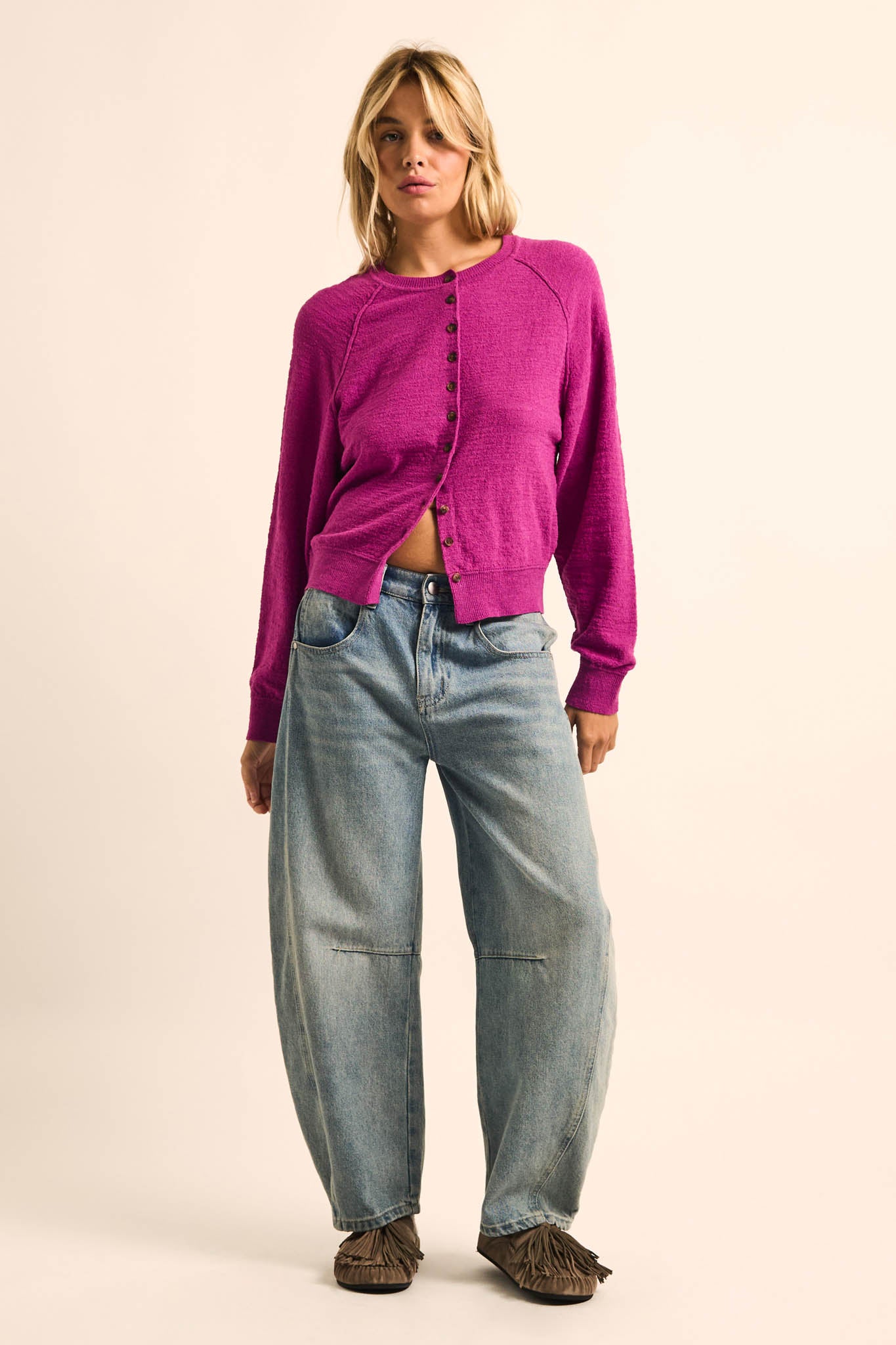 Close to You Textured Knit Raglan Cardigan - ShopPromesa