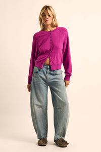 Close to You Textured Knit Raglan Cardigan - ShopPromesa