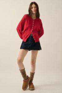 Close to You Textured Knit Raglan Cardigan - ShopPromesa
