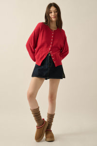 Close to You Textured Knit Raglan Cardigan - ShopPromesa