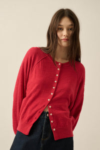 Close to You Textured Knit Raglan Cardigan - ShopPromesa