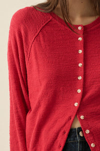 Close to You Textured Knit Raglan Cardigan - ShopPromesa