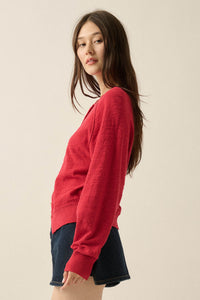 Close to You Textured Knit Raglan Cardigan - ShopPromesa