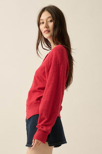 Close to You Textured Knit Raglan Cardigan - ShopPromesa