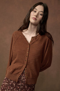 Close to You Textured Knit Raglan Cardigan - ShopPromesa