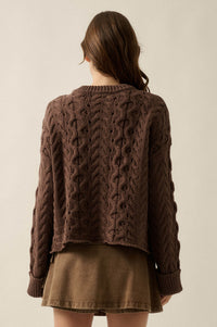 Free Time Cable-Knit Half-Zip Cuffed Sweater - ShopPromesa