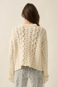 Free Time Cable-Knit Half-Zip Cuffed Sweater - ShopPromesa