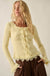 Frilly Frolic Lace-Ruffle Ribbed Knit Cardigan Top - ShopPromesa