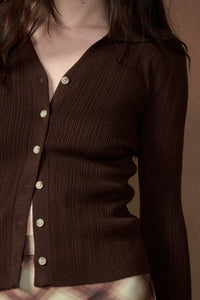 Kind Soul Ribbed Knit Button-Up Thumbhole Cardigan - ShopPromesa
